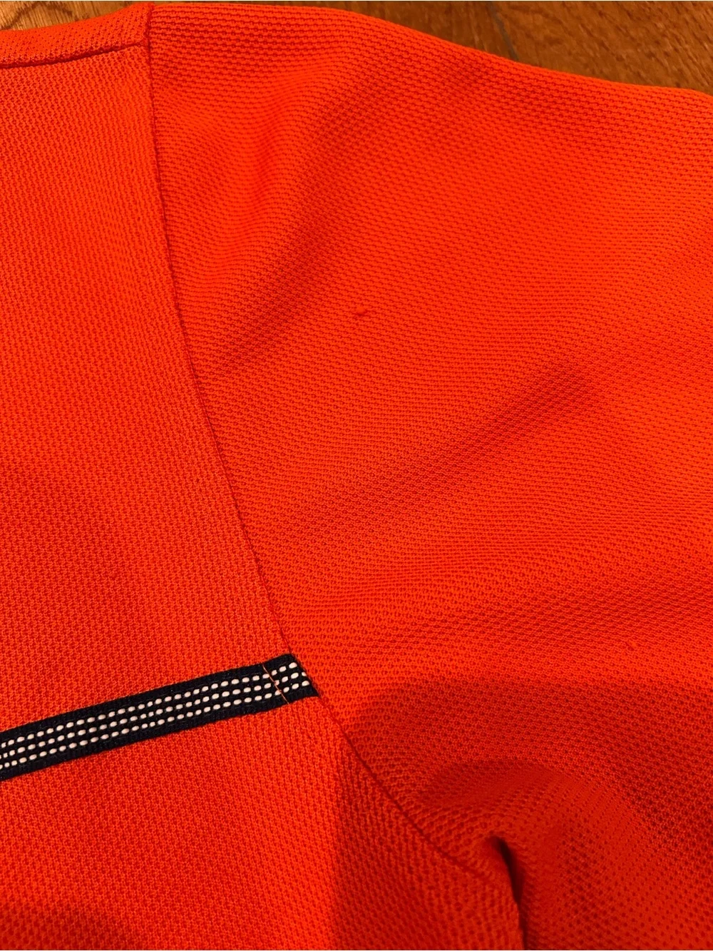 Adidas T-Shirt Mens Large Orange Navy Athletic Performance Short Sleeve Training